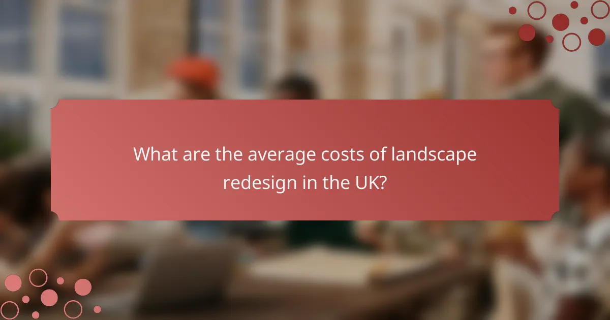 What are the average costs of landscape redesign in the UK?