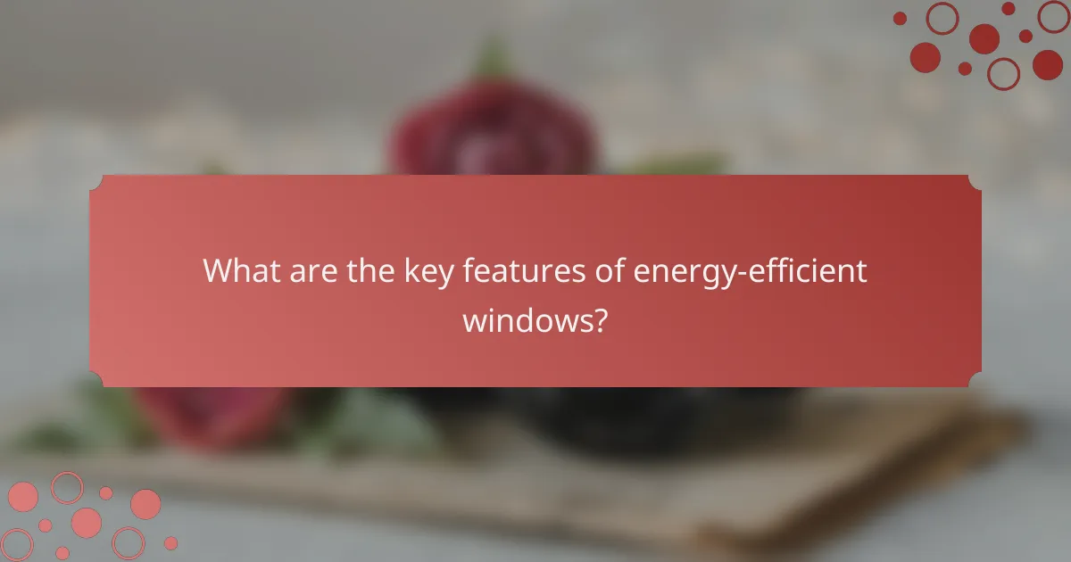 What are the key features of energy-efficient windows?