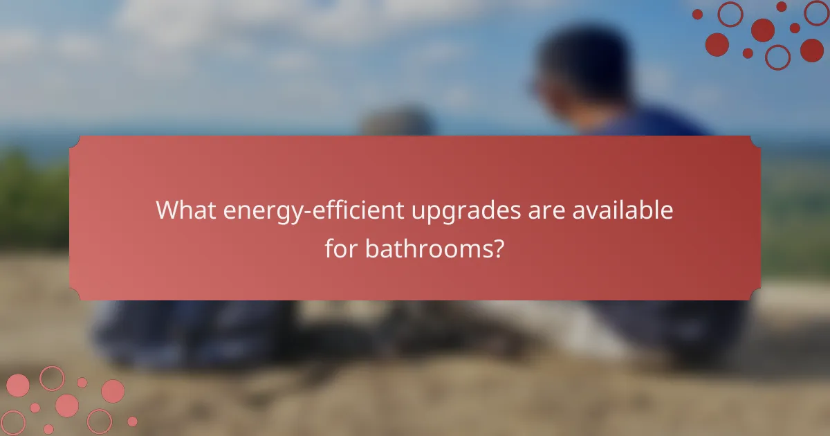 What energy-efficient upgrades are available for bathrooms?